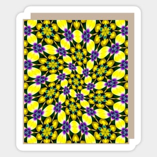 Yellow and Purple Daisy Pattern Sticker
